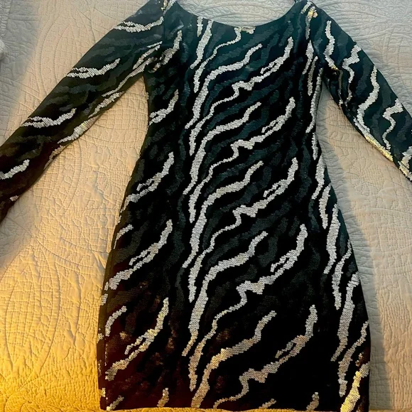 Jump Apparel Bodycon Sequin Dress | Color: Black/Silver | Size: S | Cvizents's Closet